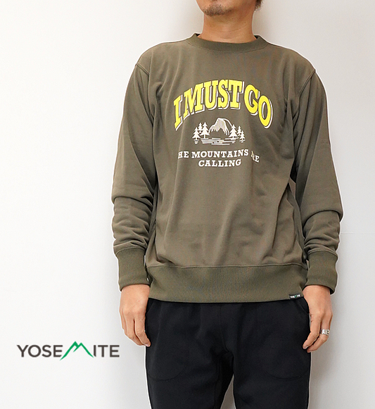 ▽Return to the mountains【BRING×Yosemite】ブリング×ヨセミテ I MUST GO DRYCOTTONY Sweat Crewneck "3Color"