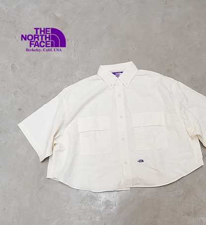 【THE NORTH FACE PURPLE LABEL】ノースフェイスパープルレーベル women's Button Down Field S/S Cropped Shirt "White"