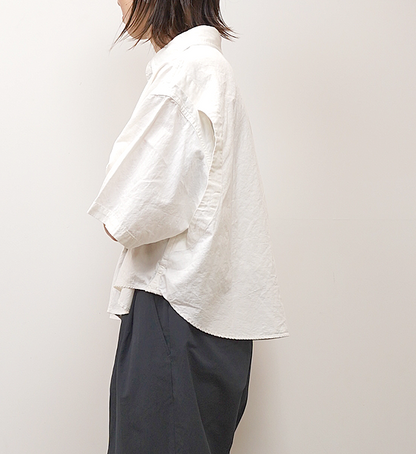 【THE NORTH FACE PURPLE LABEL】ノースフェイスパープルレーベル women's Button Down Field S/S Cropped Shirt "White"