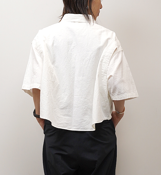 【THE NORTH FACE PURPLE LABEL】ノースフェイスパープルレーベル women's Button Down Field S/S Cropped Shirt "White"