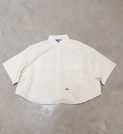 【THE NORTH FACE PURPLE LABEL】ノースフェイスパープルレーベル women's Button Down Field S/S Cropped Shirt "White"