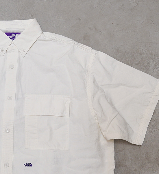 【THE NORTH FACE PURPLE LABEL】ノースフェイスパープルレーベル women's Button Down Field S/S Cropped Shirt "White"