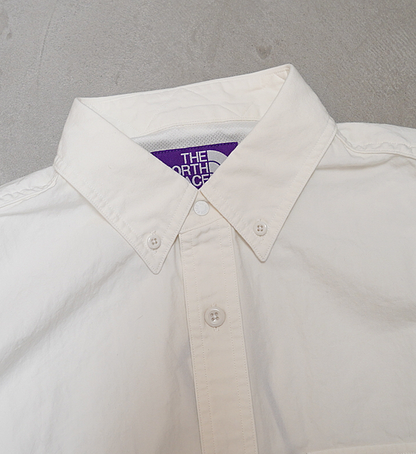 【THE NORTH FACE PURPLE LABEL】ノースフェイスパープルレーベル women's Button Down Field S/S Cropped Shirt "White"