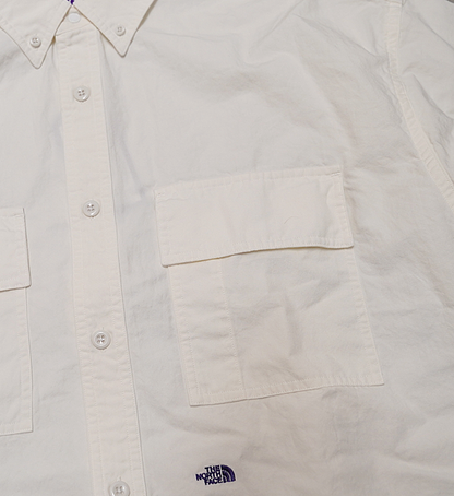 【THE NORTH FACE PURPLE LABEL】ノースフェイスパープルレーベル women's Button Down Field S/S Cropped Shirt "White"