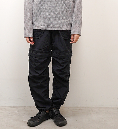 【and wander】アンドワンダー women's NY taffeta hiker 2way pants "Black"